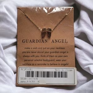 Angel Necklace Guardian Wings Pendant Carded Gold 20.7"